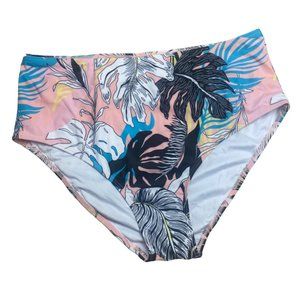 pink leafy bikini bottoms NWOT